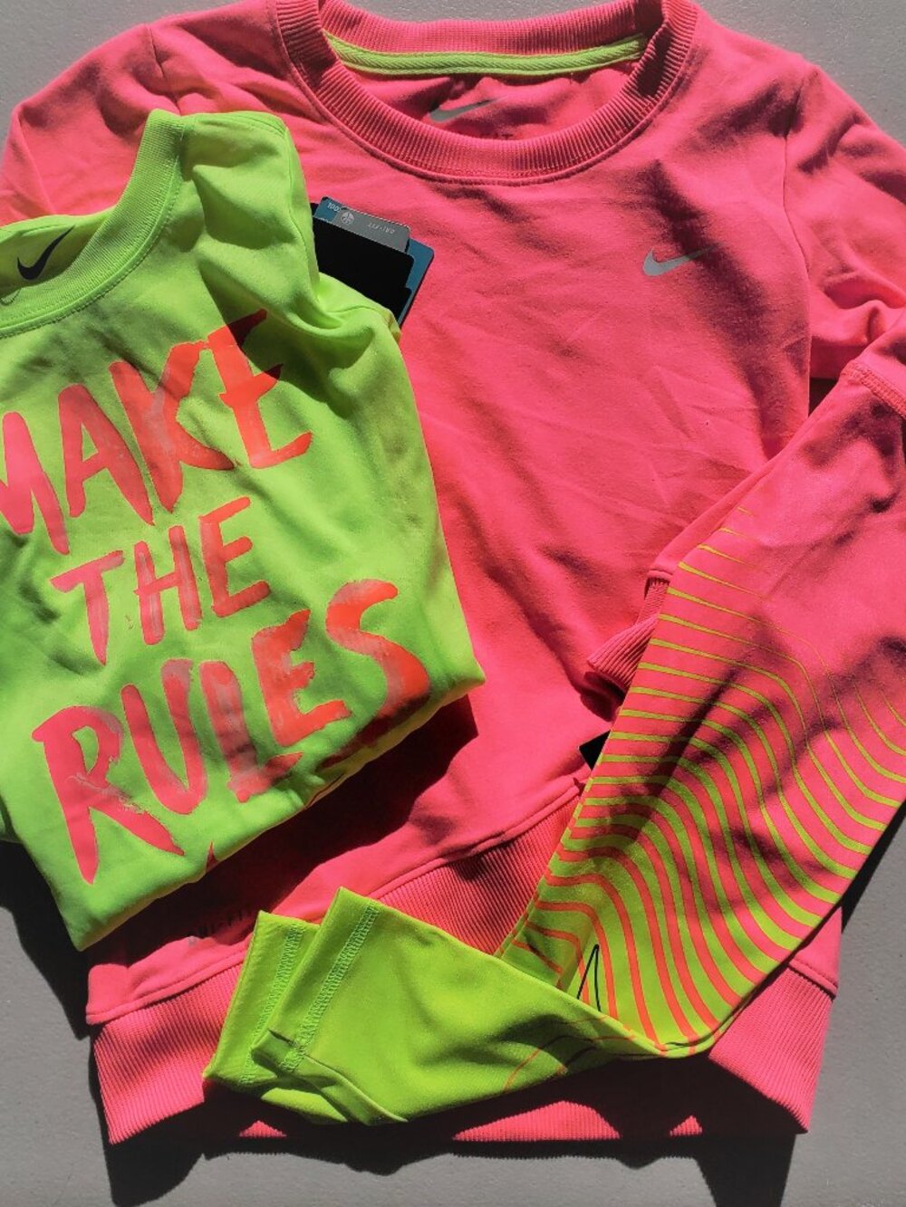 Nike Girls Size 4 ~ Dri-fit Sweatshirt & Leggings and Long Sleeve Top Pink